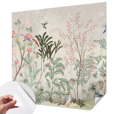 Self-adhesive photo wallpaper tropical oasis design