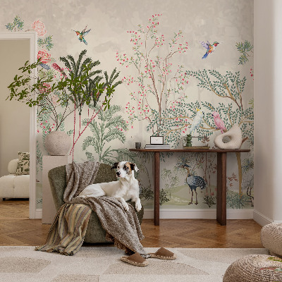 Self-adhesive photo wallpaper tropical oasis design