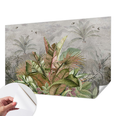 Peel and stick wall mural for bedroom Exotic jungle