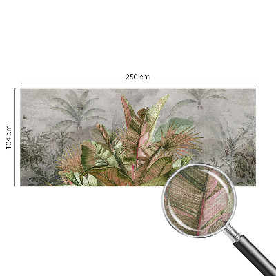 Peel and stick wall mural for bedroom with an exotic jungle design
