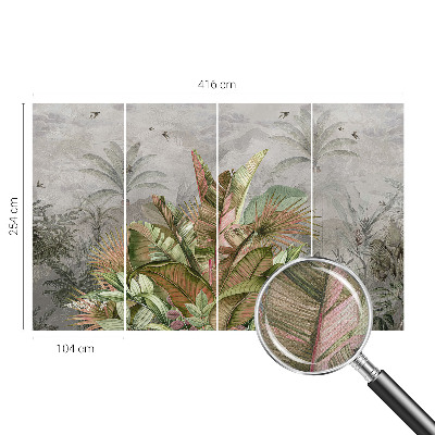 Peel and stick wall mural for bedroom Exotic jungle