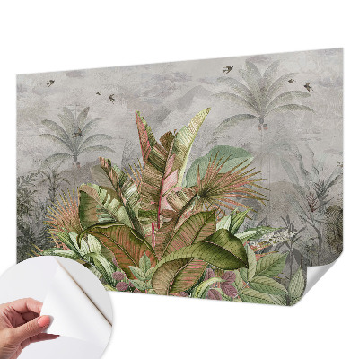 Peel and stick wall mural for bedroom Exotic jungle