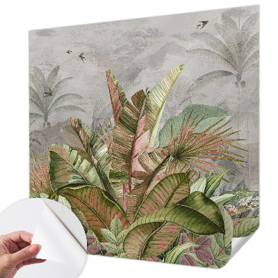 Peel and stick wall mural for bedroom Exotic jungle