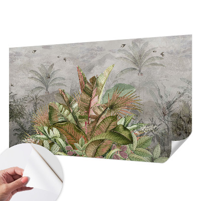 Peel and stick wall mural for bedroom Exotic jungle