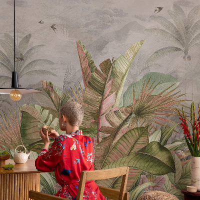 Peel and stick wall mural for bedroom Exotic jungle