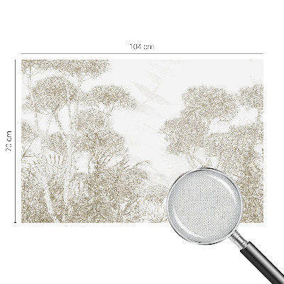 Peel and stick wall mural for kids' room with tropical vegetation motif