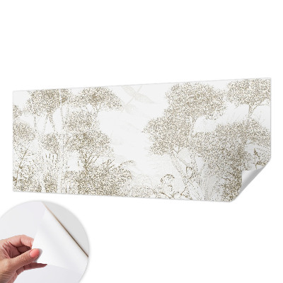 Peel and stick wall mural for kids' room with tropical vegetation motif