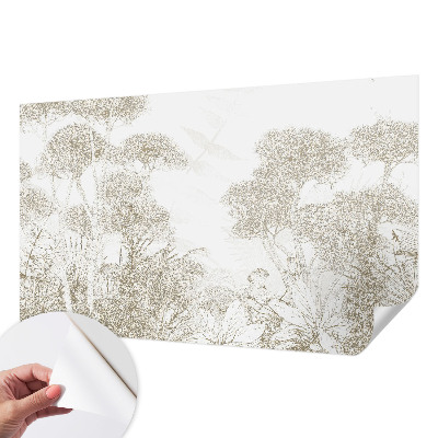 Peel and stick wall mural for kids' room with tropical vegetation motif