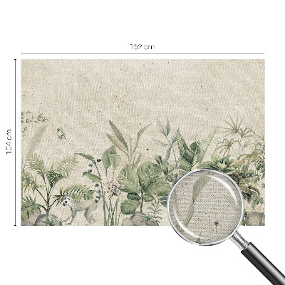 3D photo wallpaper mural with a tropical jungle motif