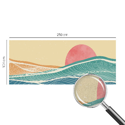 3D wall mural with a sea waves motif