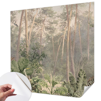 Children's wall mural featuring a natural harmony design