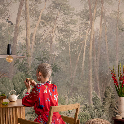 Children's wall mural featuring a natural harmony design