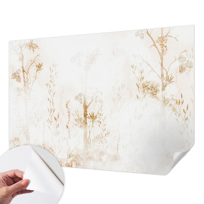 Baby room wall mural with a botanical elegant design