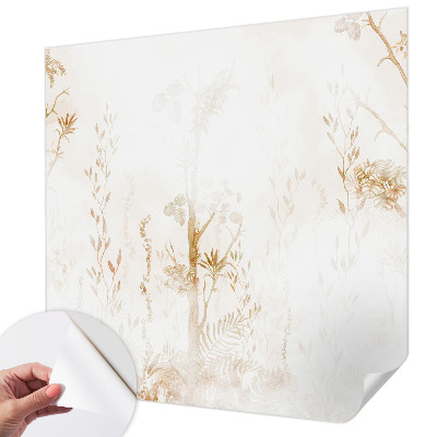 Baby room wall mural with a botanical elegant design