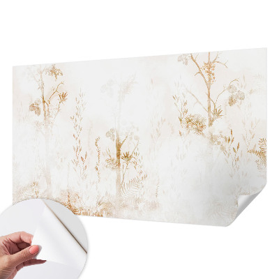 Baby room wall mural with a botanical elegant design