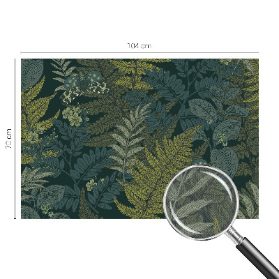 Self-adhesive wall mural with a green elegant botanical design