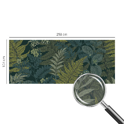 Self-adhesive wall mural with a green elegant botanical design