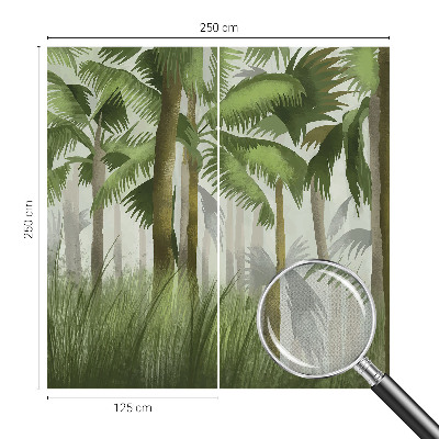 Peel and stick wall mural with a tropical forest design