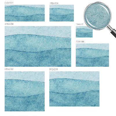 Peel and stick wallpaper mural with a blue waves design
