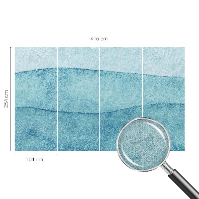 Peel and stick wallpaper mural Blue waves