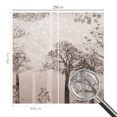 Self-adhesive photo wallpaper with a delicate trees design