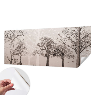Self-adhesive photo wallpaper with a delicate trees design