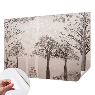 Self-adhesive photo wallpaper with a delicate trees design