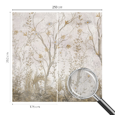 Stick-on wall mural with a forest corner motif