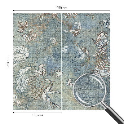 Peel and stick wall mural for living room with a romantic roses design