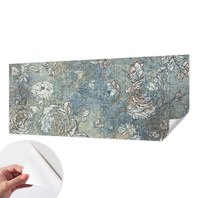 Peel and stick wall mural for living room with a romantic roses design