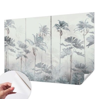 Peel and stick wall mural for bedroom featuring a tropical landscape