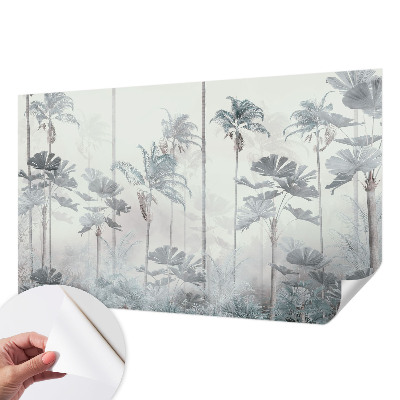 Peel and stick wall mural for bedroom featuring a tropical landscape