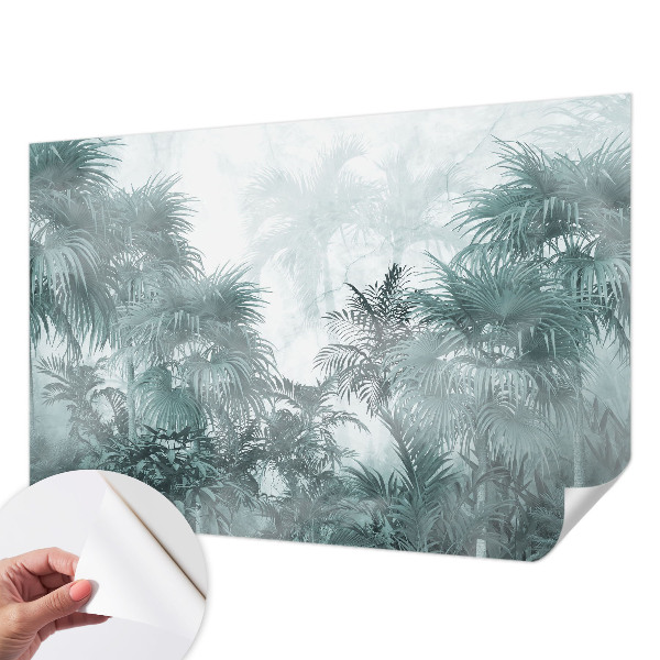 Peel and stick wall mural for kids' room Exotic green