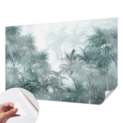 Peel and stick wall mural for kids' room Exotic green