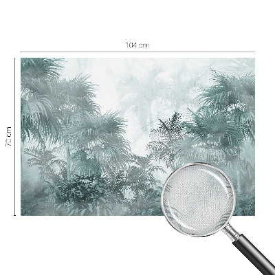 Peel and stick wall mural for kids' room with an exotic green botanical pattern