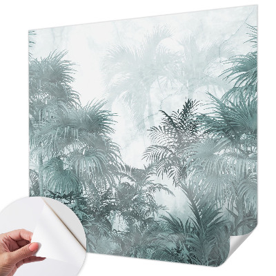 Peel and stick wall mural for kids' room Exotic green