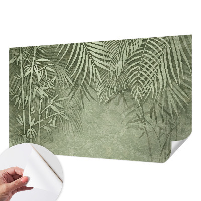 3D wall mural with a bamboo paradise design
