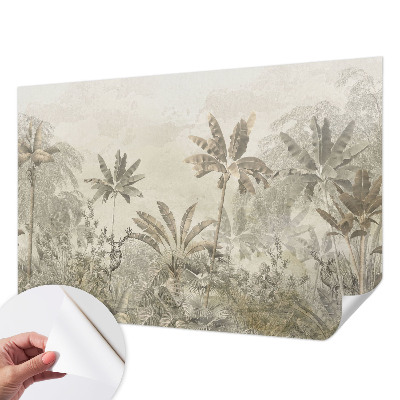 3D photo wallpaper mural with a tropical jungle design