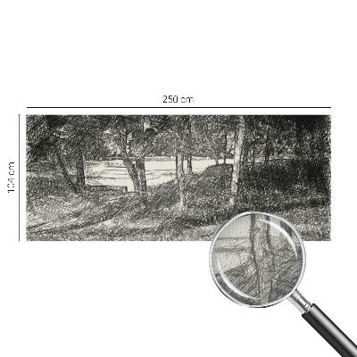 Peel and stick wall mural featuring a peaceful landscape