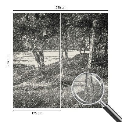 Peel and stick wall mural featuring a peaceful landscape