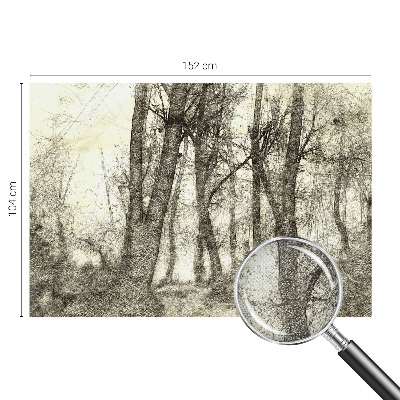 Self-adhesive wall mural with a forest melancholy design