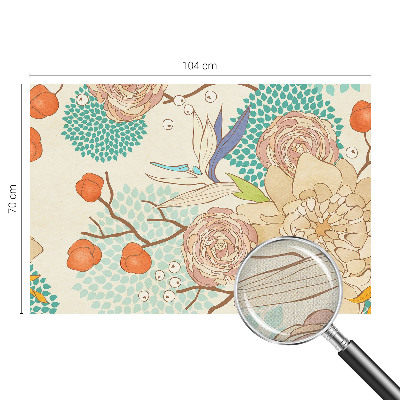 Self-adhesive photo wallpaper with a floral fantasy design