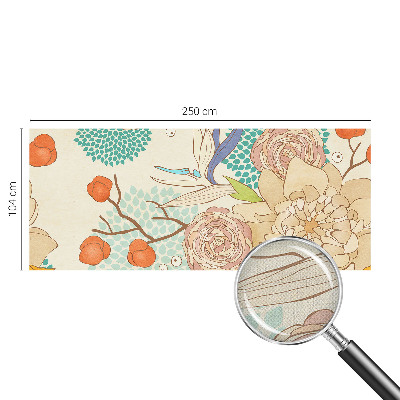 Self-adhesive photo wallpaper with a floral fantasy design