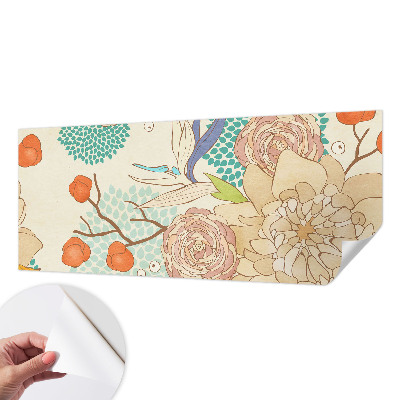 Self-adhesive photo wallpaper with a floral fantasy design
