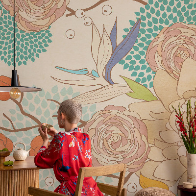 Self-adhesive photo wallpaper Floral fantasy