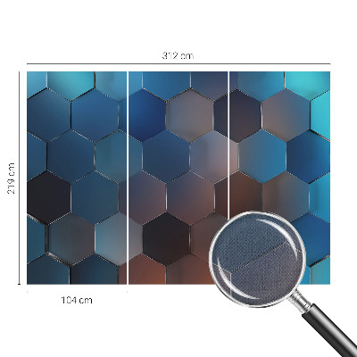 Peel and stick wallpaper mural Blue hexagons