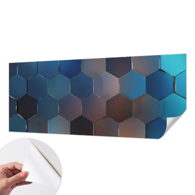 Peel and stick wallpaper mural Blue hexagons