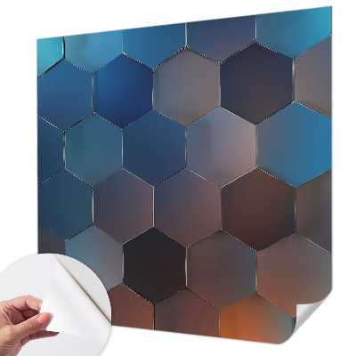 Peel and stick wallpaper mural Blue hexagons
