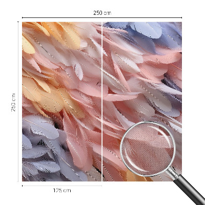 Stick-on wall mural with a pastel feathers design