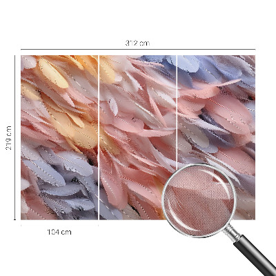 Stick-on wall mural Pastel feathers